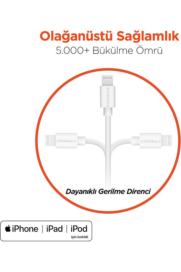 Mfı Lisanslı Lightning Şarj Kablosu 1.2m- Beyaz - 3