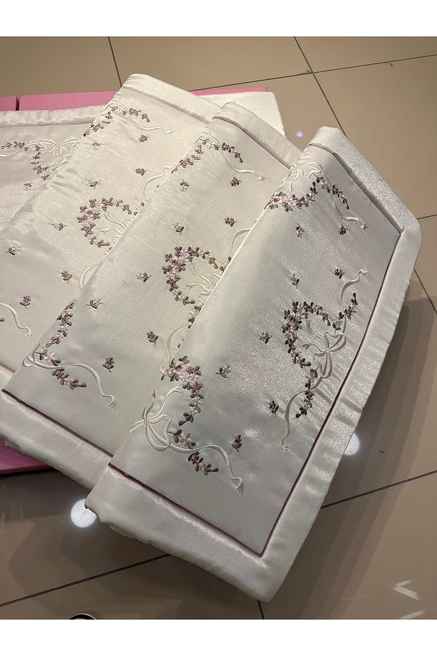 Seccade Ipek Saten Nakış Işlemeli Elyaflı Yeni Seccadeler - 6