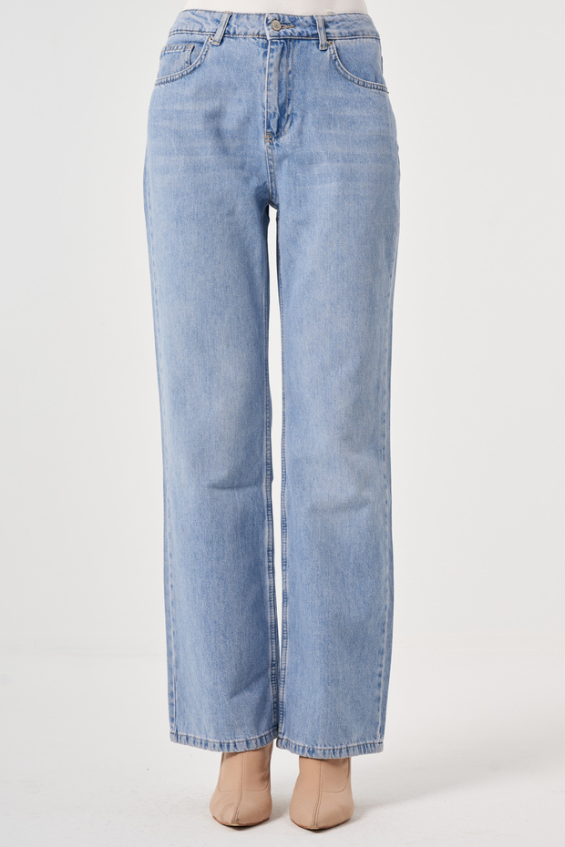 Geniş Paça Jean Pantolon - 2