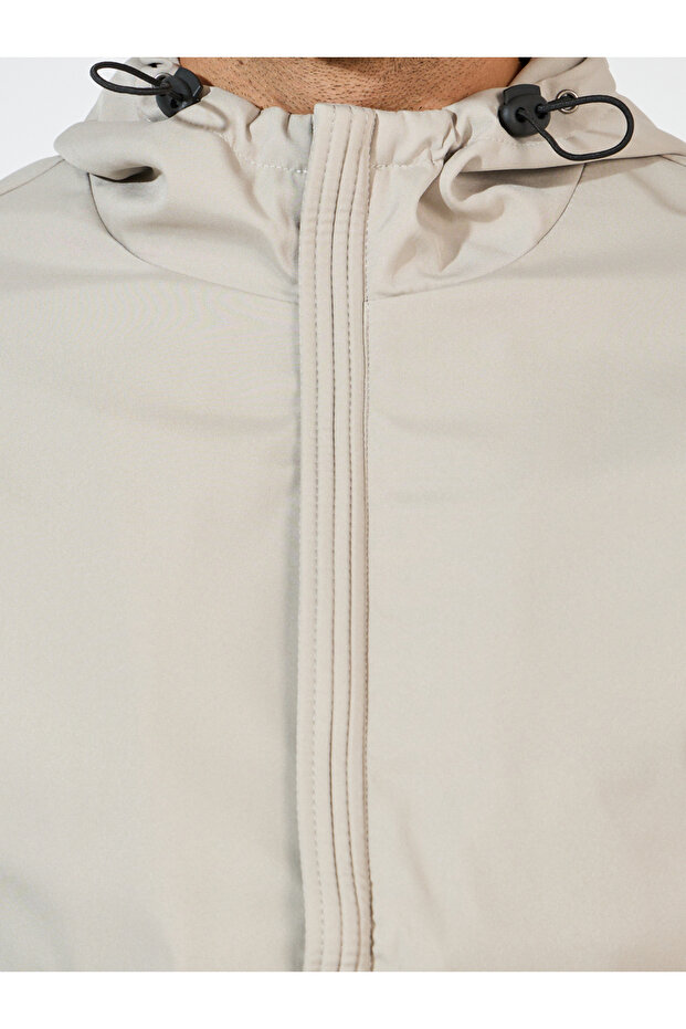 Fully Lined Elasticated Hem Detail Windbreaker Jacket - 4