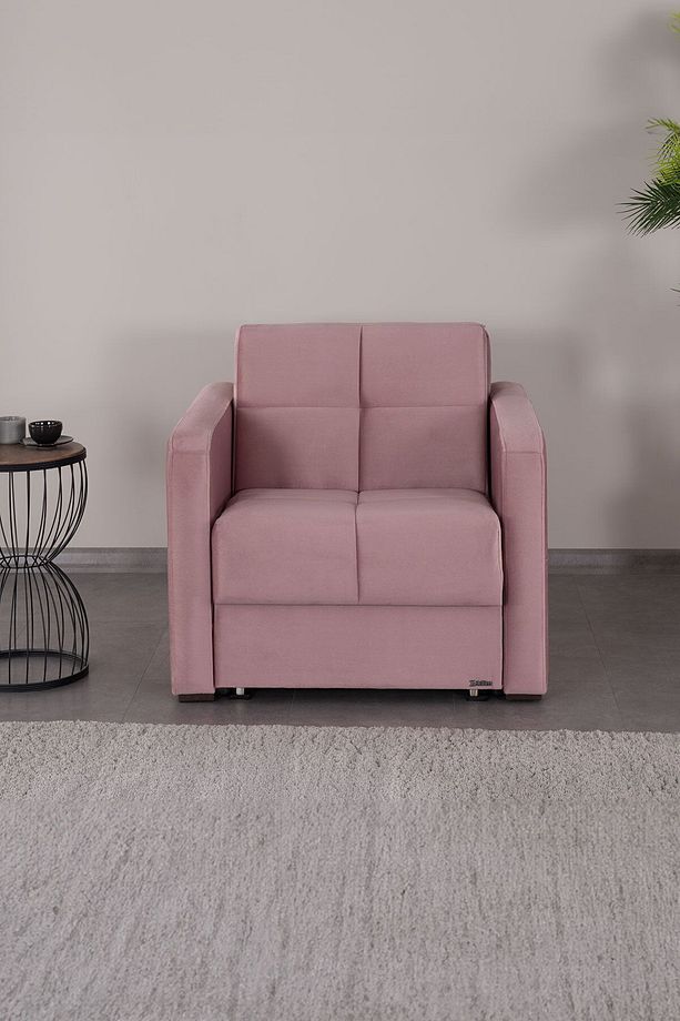 Adonis Tekli Tek Kişilik 70*190 Yatak Olabilen Koltuk, Anne Koltuğu Pembe - 2