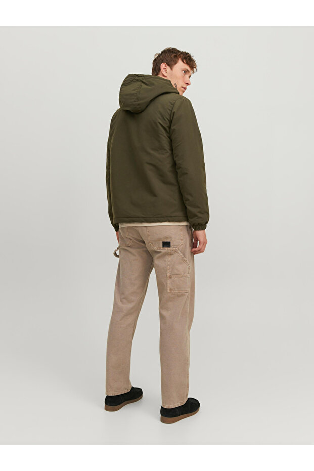 Logo Patch Half Zip Hooded Windbreaker Jacket - 5