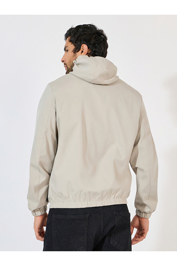 Fully Lined Elasticated Hem Detail Windbreaker Jacket - 5