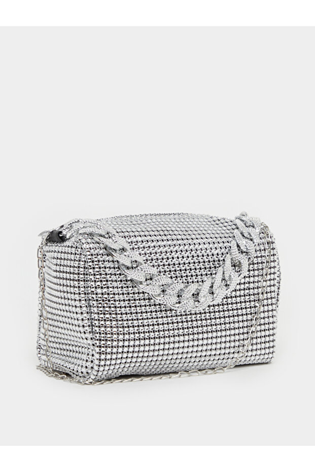 Chain Drop Embellished Handbag with Chain Strap