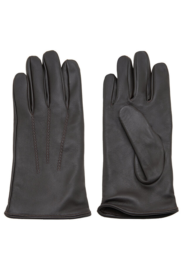 Kahve Erkek Deri Eldiven - 2