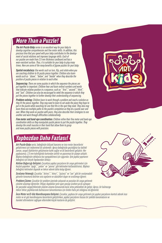 Art Kids Şekiller Ve Renkler Baby Puzzle - 4