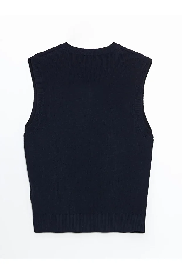 LCW Standart Kalıp V Yaka Erkek Triko Süveter Fast Moda - 6