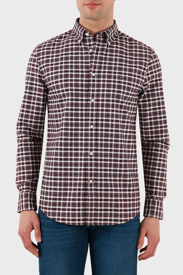 % 100 Pamuk Slim Fit Kareli Gömlek Erkek GÖMLEK MW0MW37567 0KP - 5