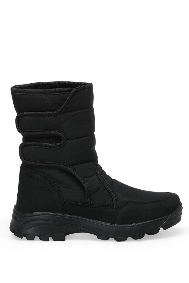 Unisex Black Winter Long Fur Snow Boots