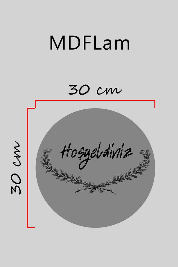 Modern Kapı Süsü - Gri Alt Dal Üst Hoşgeldiniz - Dış Mekan Kapı Süsü - 3