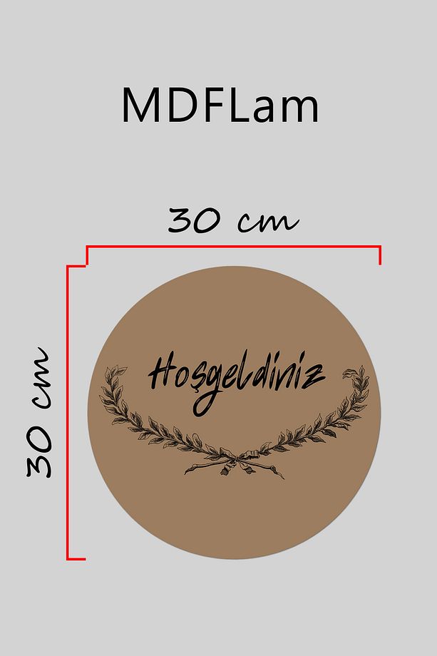 Modern Kapı Süsü - Kahverengi Zemin Alt Dal Üst Hoşgeldiniz - Dış Mekan Kapı Süsü - 3