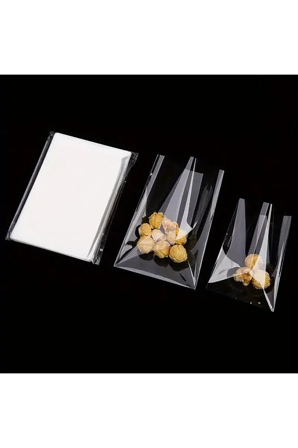 100 Adet 10x15 Cm Bantsız Şeffaf Opp Jelatin Poşet, Kurabiye Ve Şekerleme Poşeti - 5
