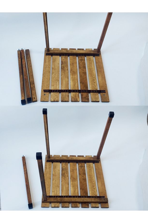 Joyfull Turtle 67*67*60 Cm Ahşap Katlanır Rulo Kamp,piknik, Balkon, Bahçe Masası Ceviz Rengi - Çam - 7