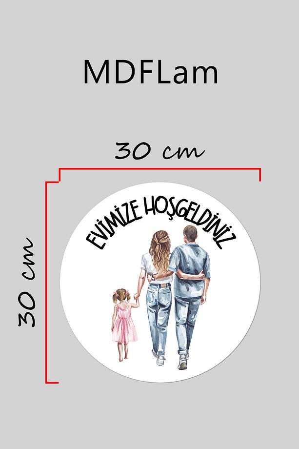 Modern Kapı Süsü Beyaz Zemin Kış Çoçuğu Aile Dış Mekan Kapı Süsü - 3
