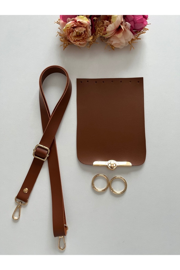 Strap in Imitation Leather for Knitting Bags, Cap Kit