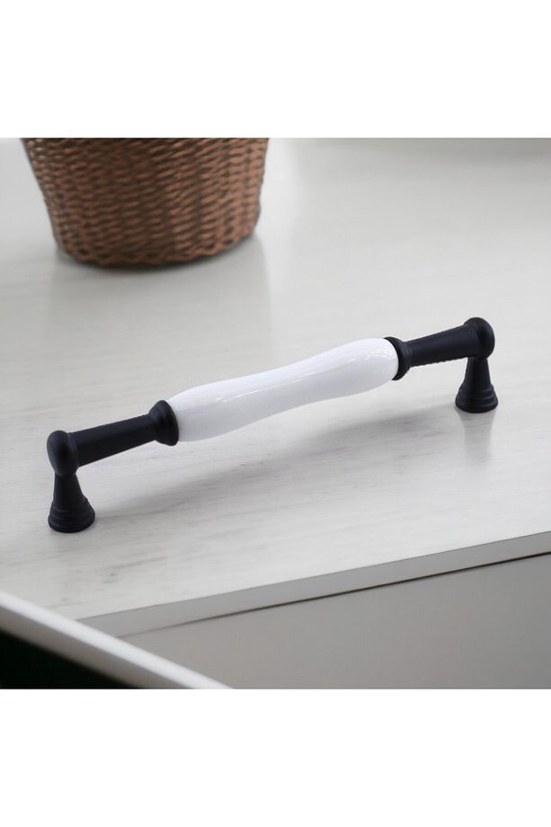 Anav Porselen Kulp 192 Mm Mobilya Mutfak Çekmece Dolabı Dolap Kapak Kulpları Kulbu Kulpu Siyah - 8