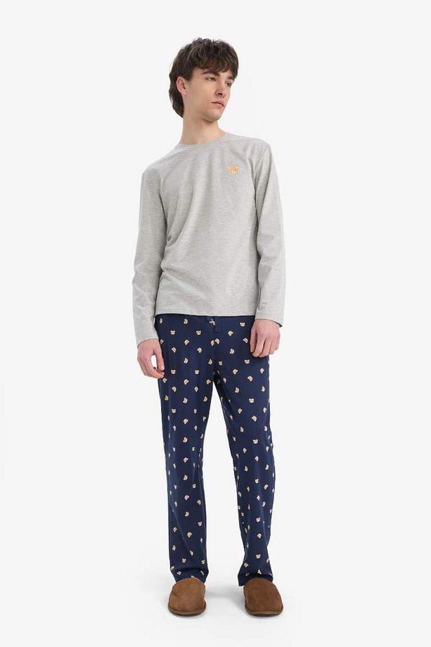 Pijama Takımı Baskılı Uzun Kollu Üst Esnek Belli Uzun Alt E5889ax25sp - 3