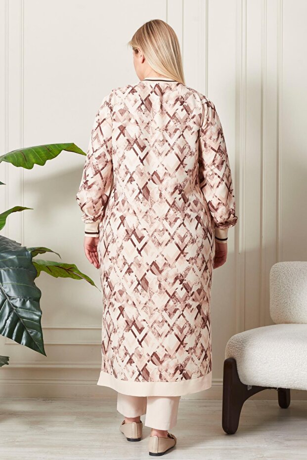 قبعة نسائية كبيرة الحجم منقوشة - 7