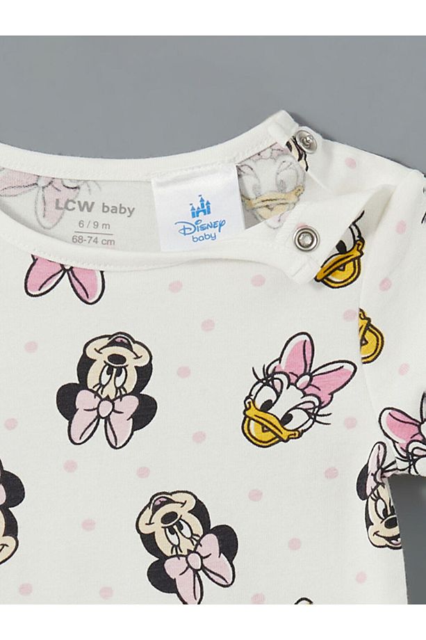 LCW baby Ekru Kız Bebek Çıtçıtlı Body ve Şort 2'li Takım - 6