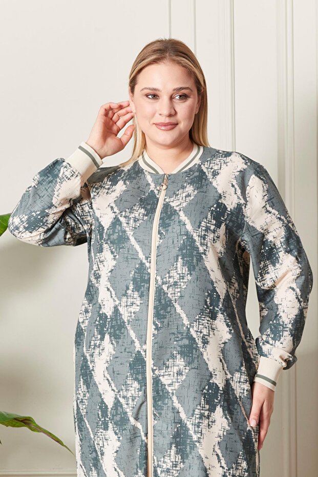 قبعة نسائية كبيرة الحجم منقوشة - 3