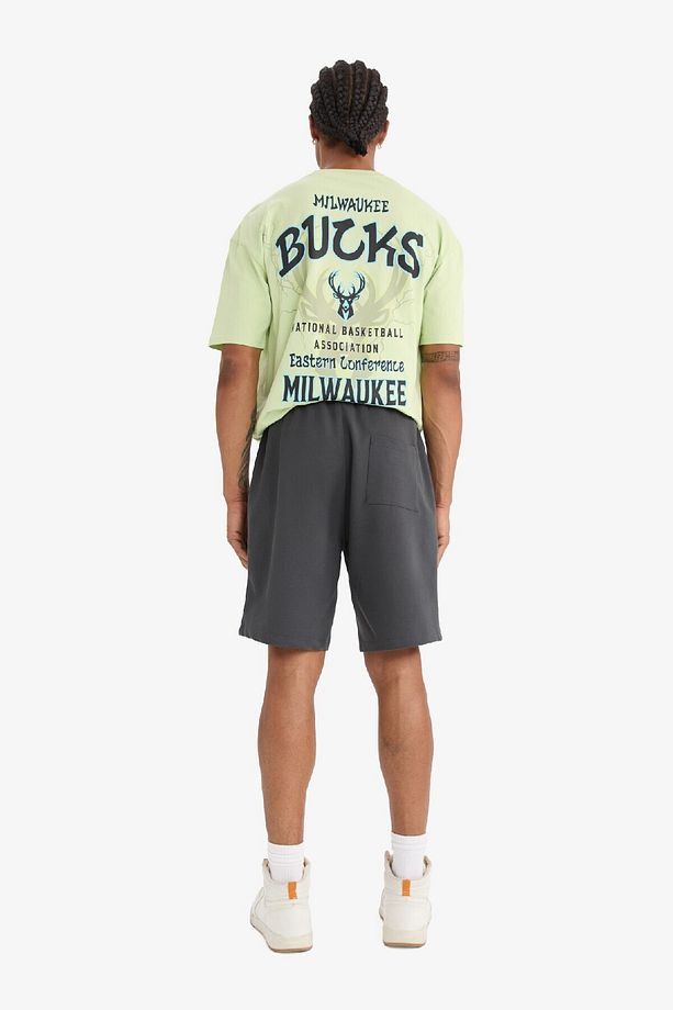 DeFactoFit NBA Milwaukee Bucks Standart Fit Kısa Paça Şort E0211AX25SP - 7