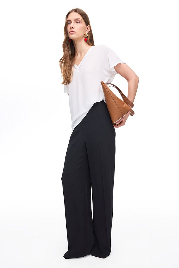 Siyah Echos Regular Fit Yüksek Bel Pantolon - 2