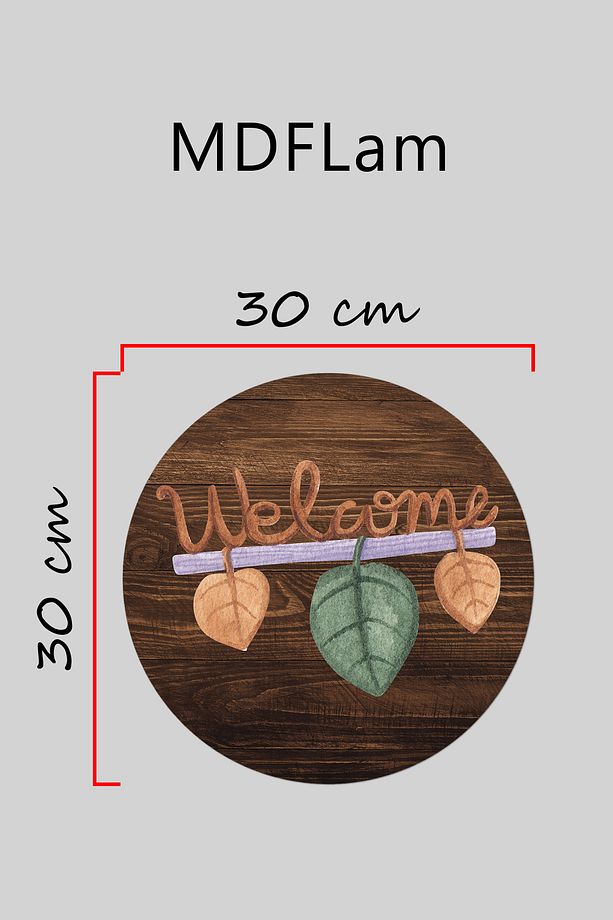 Modern Kapı Süsü Ahşap Zemin alt Yaprak Welcome Dış Mekan Kapı Süsü - 3