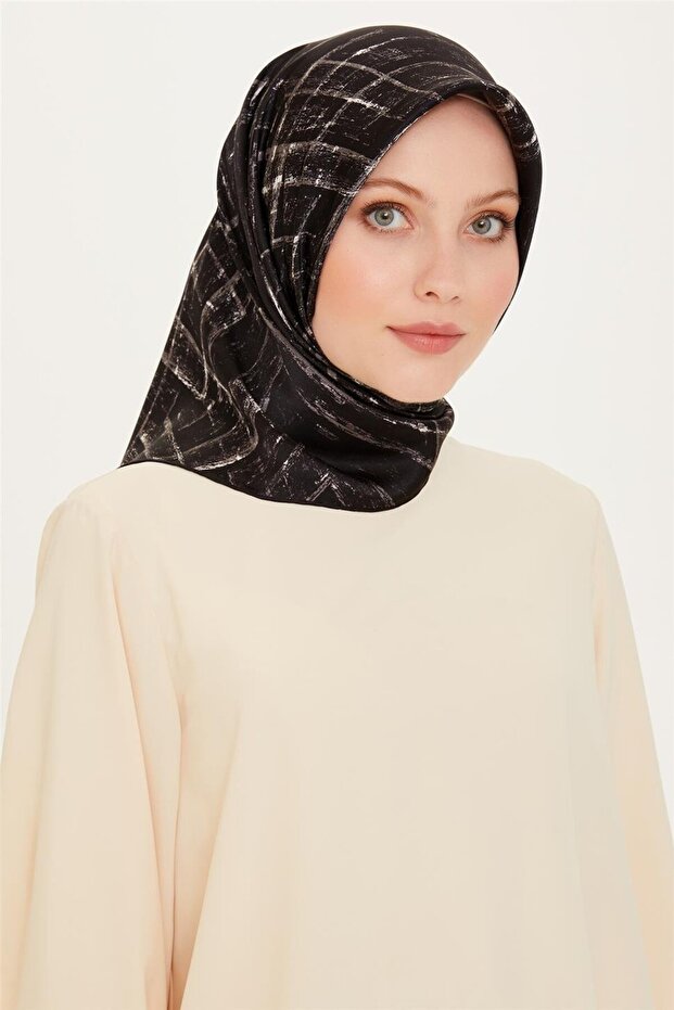 وشاح كلاسيكي منقوش سيرا ساف حرير 9258D 05