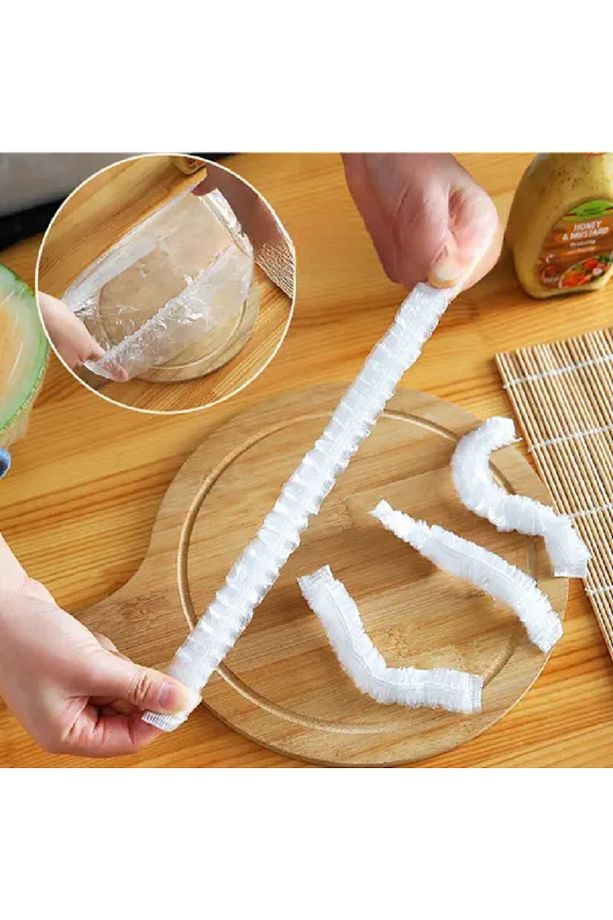 2*100 Adet Lastikli Tazeliği Koruyan Tencere Tabak Esnek Strech Kapak Ve Saç Bonesi - 2