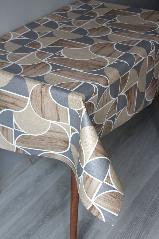 Elyaf Silinebilir Pvc Muşamba Masa Örtüsü 1256-1 GeoYvarlak - 2