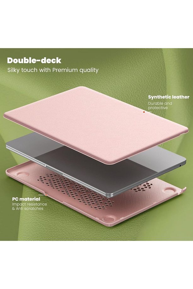 Apple Macbook Pro 14inç M3/m4/max A3112 A3185 A3401 A2918 A1992 Uyumlu Kılıf Synthetic Ipeksi Deri - 3