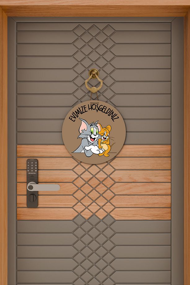 Modern Kapı Süsü Kahverengi Tom ve Jerry Karşılama Dış Mekan Kapı Süsü - 2