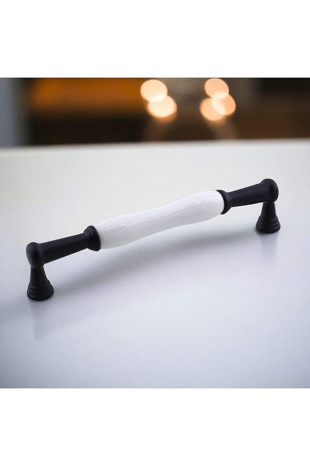 Anav Porselen Kulp 192 Mm Mobilya Mutfak Çekmece Dolabı Dolap Kapak Kulpları Kulbu Kulpu Siyah - 4