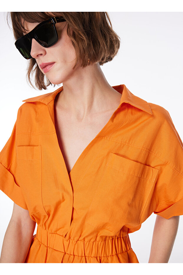 Turuncu Kadın Basic Tulum LONDA - 5