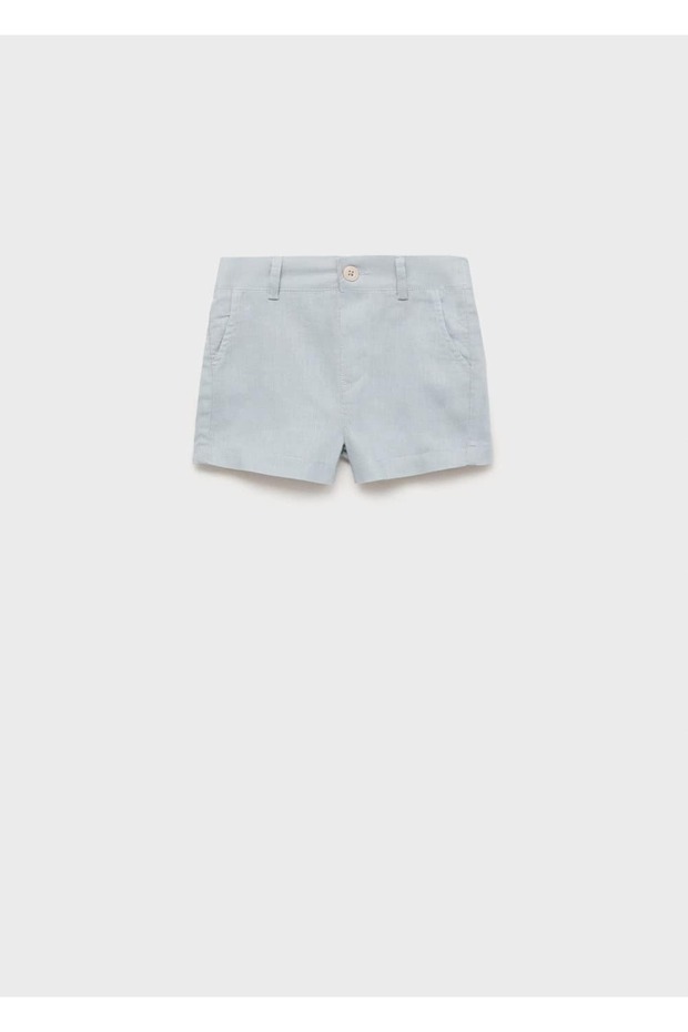 Keten karışımlı bermuda şort - 1