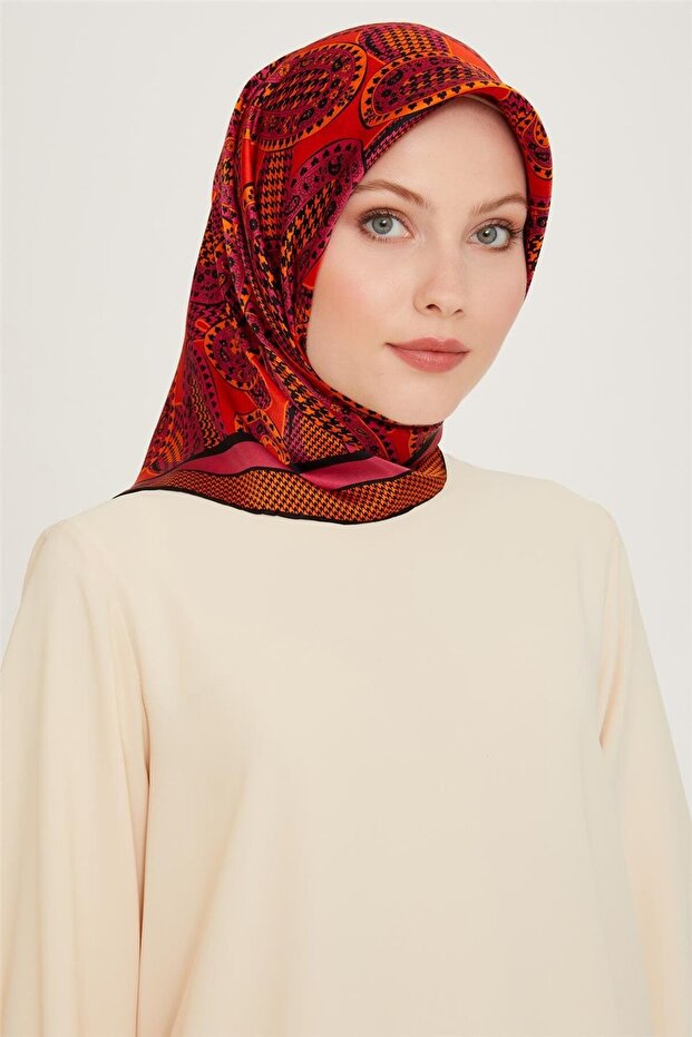 بنقشة إثنية سورا ساف حرير وشاح 9208D 06