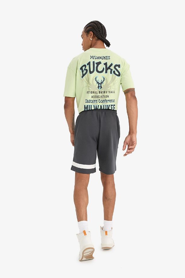 DeFactoFit NBA Milwaukee Bucks Standart Fit Kısa Paça Şort E0212AX25SP - 7