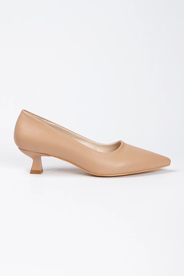 Women's Nude Short Heel Pointed Toe Stiletto
