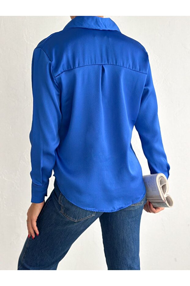 Kadın Saten Gömlek - 3