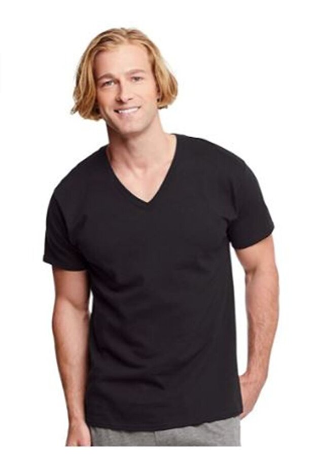 V-Neck T-Shirt Mens Hanes 7883B3-3Pcs Multicolor
