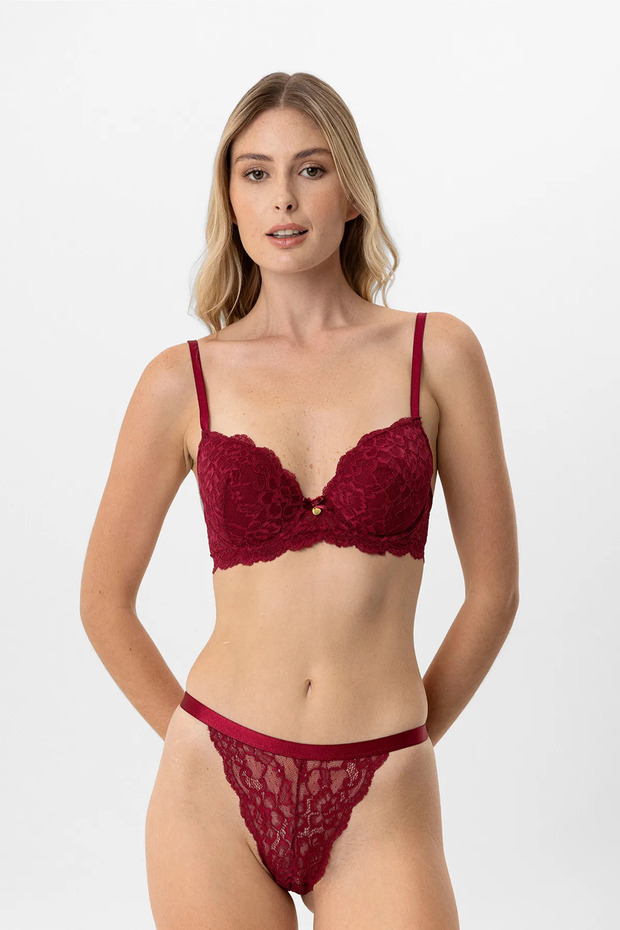 4902 Lace Back Detail Bra Set with Empty Cup