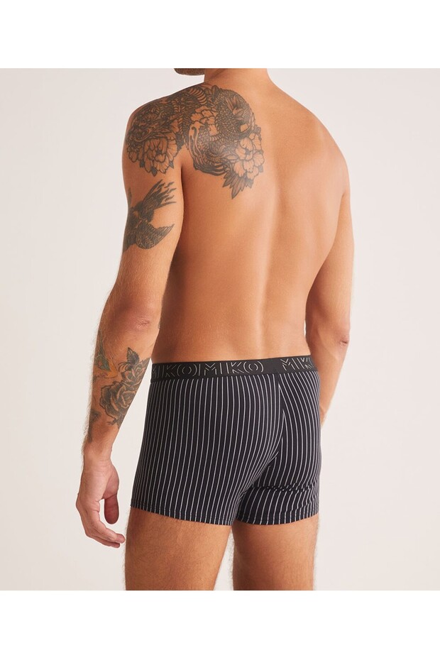 Erkek Pamuklu Çizgi Desenli 2'li Boxer KQ.OC.H1SKB.XMR1.K3.2Lİ - 5