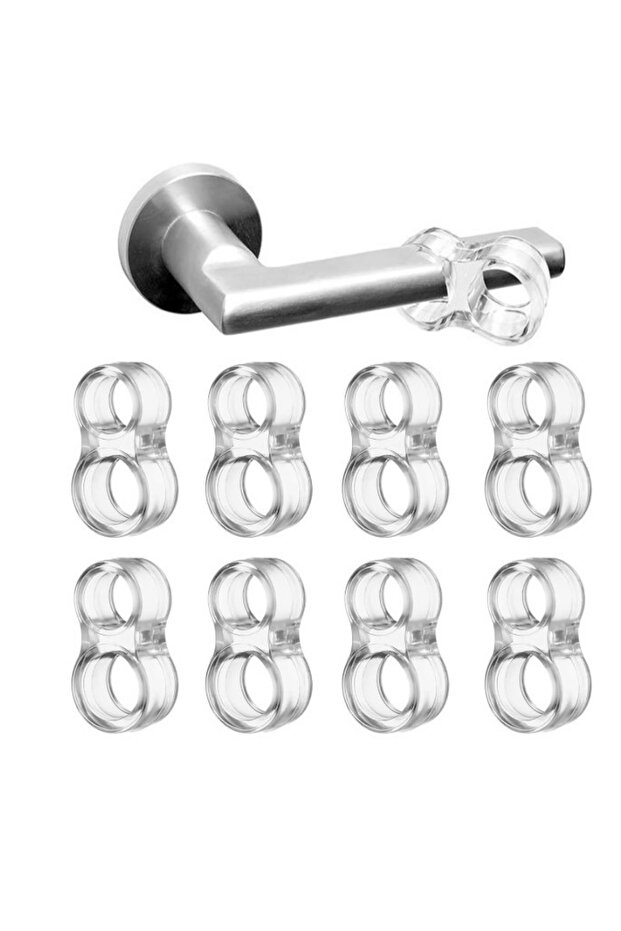 10 Adet Plastik Pvc Şeffaf Kapı Kolu Tutucu Tutacağı Durdurucu Pencere Tamponu Stoperi Elastik - 6