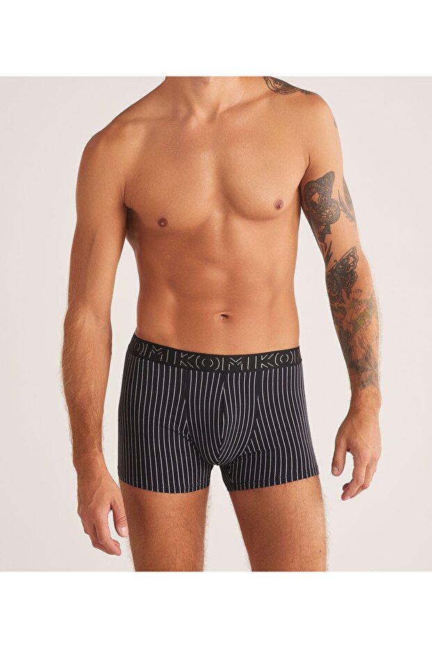 Erkek Pamuklu Çizgi Desenli 2'li Boxer KQ.OC.H1SKB.XMR1.K3.2Lİ - 3