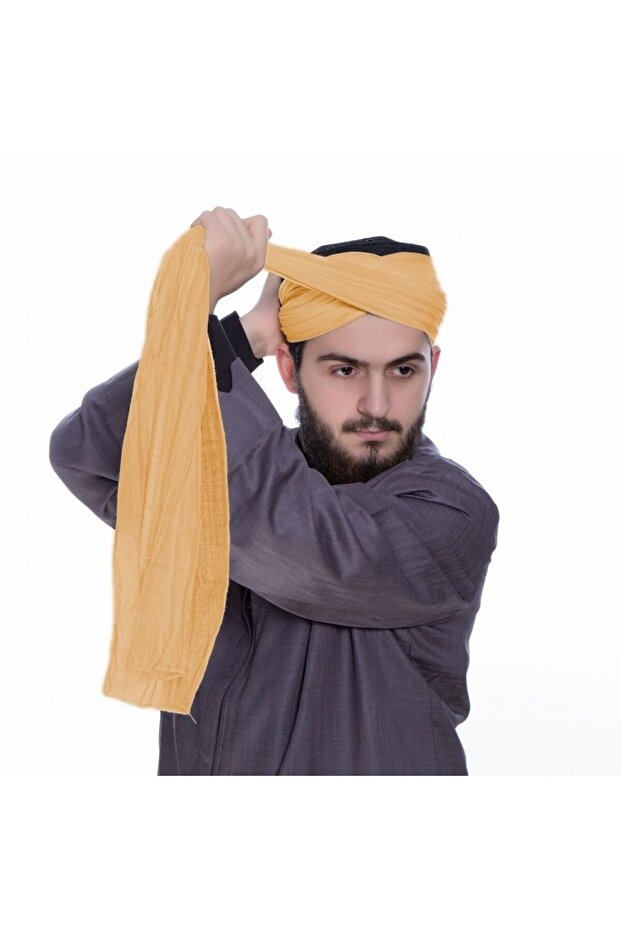 قماش بلون الخردل - 100% قطن (43*300 سم)