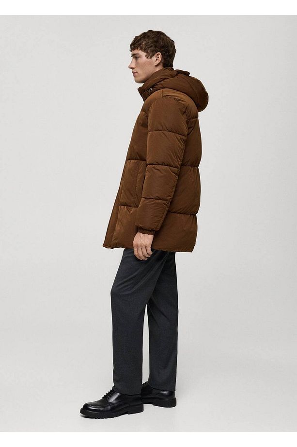 Kapitone su geçirmez kapüşonlu anorak - 5