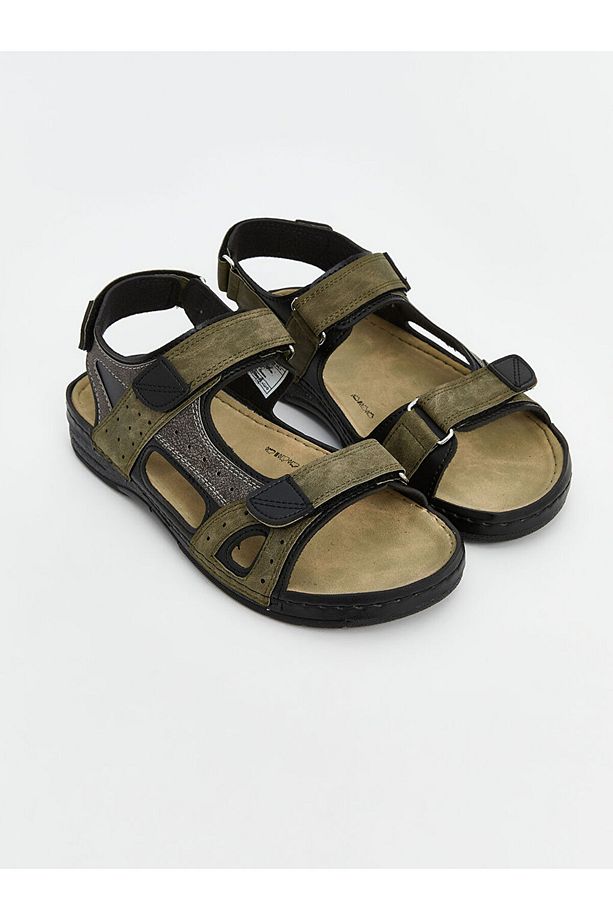 LCW STEPS Haki Cırt Cırtlı Erkek Sandalet - 1