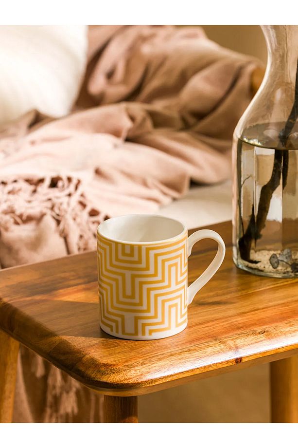 LCW HOME Sarı Çizgi Baskılı Seramik Kupa 290 Ml T T - 1