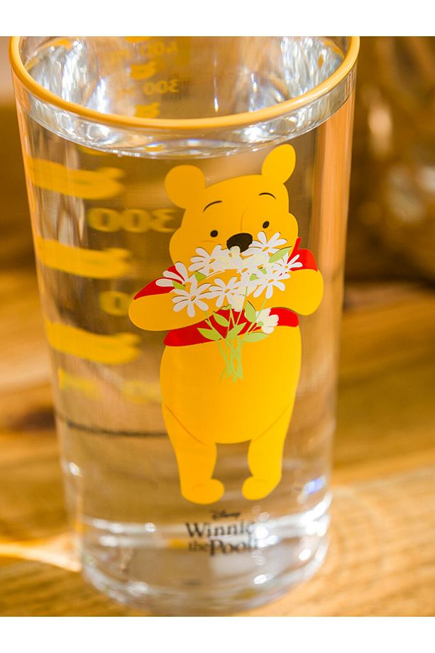 Sarı Winnie The Pooh Baskılı Cam Su Bardağı 500 Ml - 4