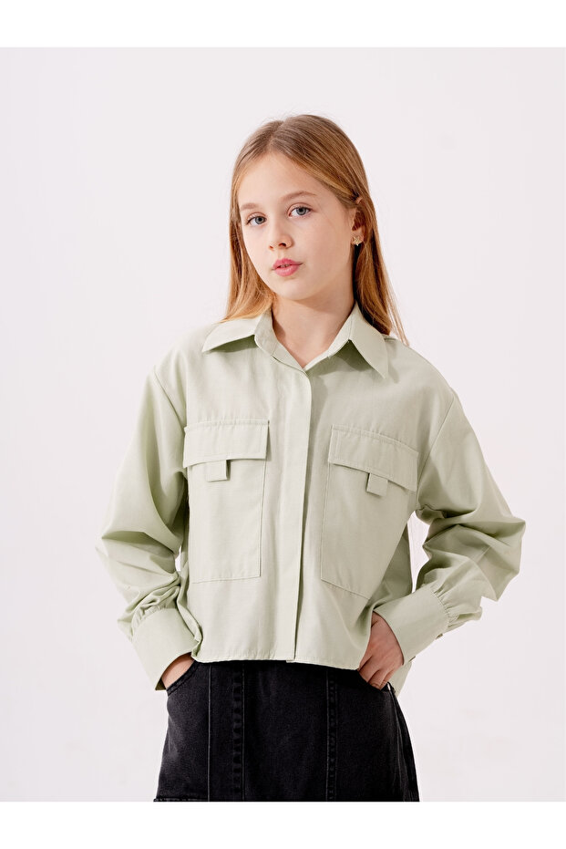 Girl's Hidden Placket Shirt 3161